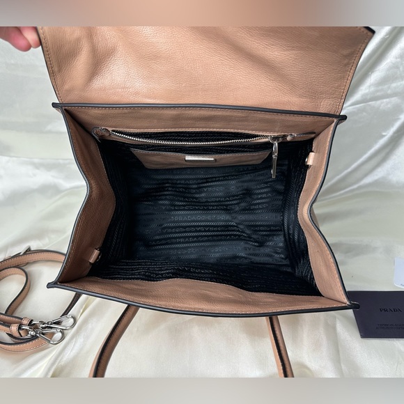 Authentic Prada Pomic Glace Calf Leather Double Handle Tote Bag BN2665 - Picture 7 of 9